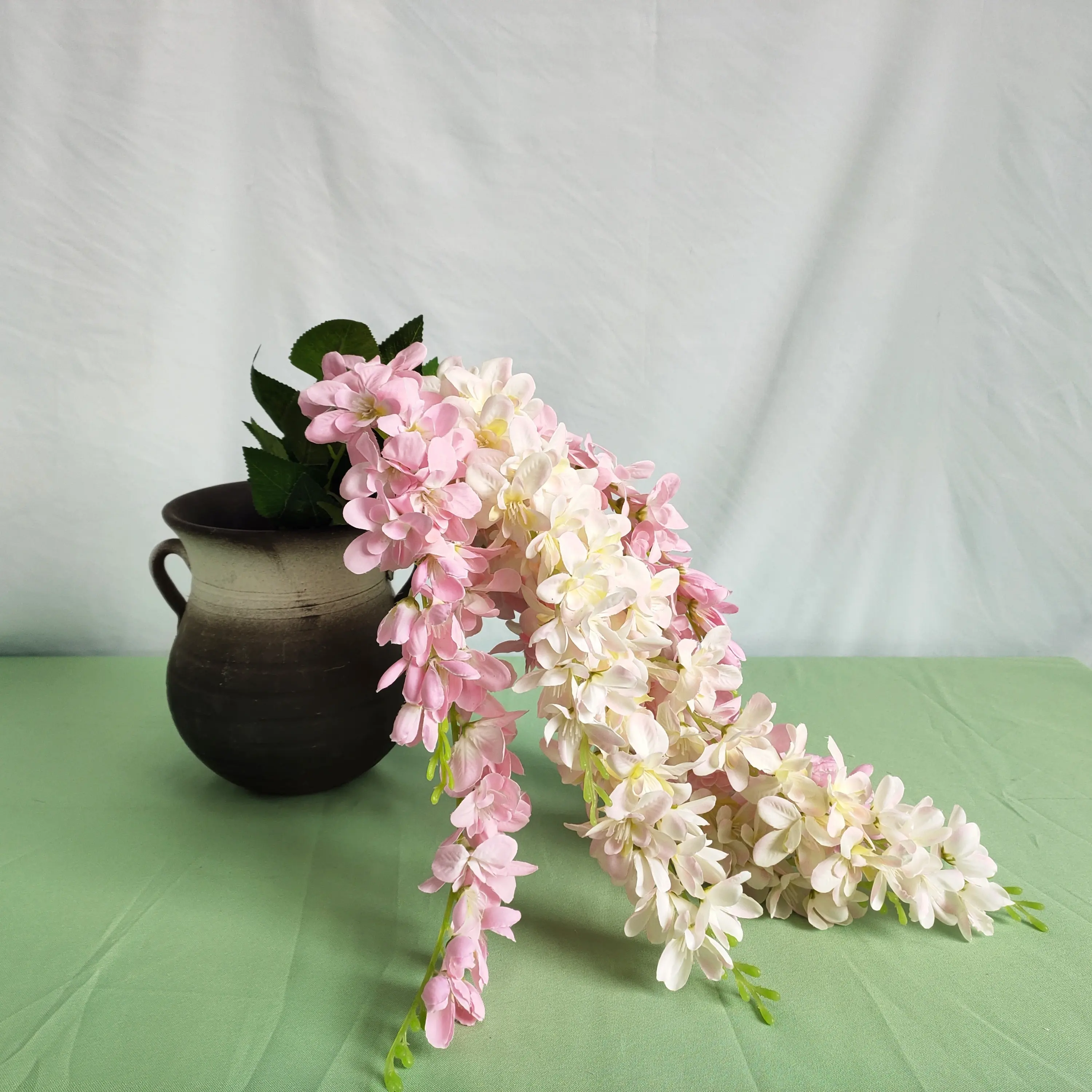 Guirnalda de orquídeas de seda para decoración de boda, cadena de flores artificiales para techo