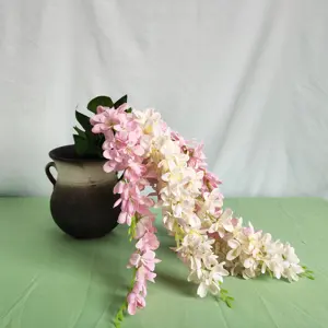 Flores artificiais para teto, decoração de casamento, orquídea, vinha, pendurada, com fio, para teto