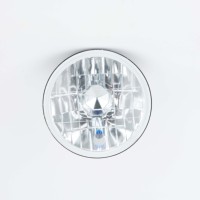 Faro Redondo de 5.75 Pulgadas con Rejilla Plateada de Cristal, Faros de Conversión H4, Compatibles con Miles de Autos Clásicos Antiguos