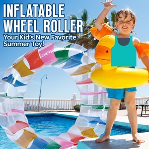 PVC Inflatable Wheel <b>Roller</b> 63*28 Inch Colorful Water Rolling Wheel on the <b>Lawn</b> Lake Beach Party Indoor Outdoor Fun Toys - Product Image 5