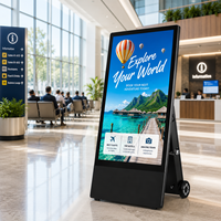 Pantalla LCD AIYOS de 43 y 55 Pulgadas para Publicidad Exterior con Batería, IP65, Legible Bajo la Luz Solar y Análisis de Audiencia con IA Opcional