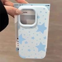 Étui ZL060 Blue Star pour iPhone 17/15 Pro Max, Étui en riz glutineux pour iPhone 13, 12/11, Mignon, 14/15