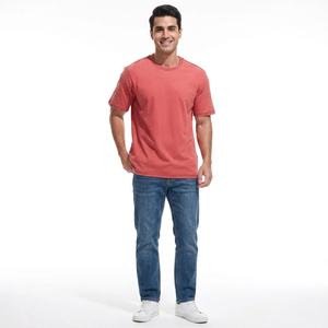 Camiseta de Verano para Hombre, Informal, de Algodón Estampado, sin Cuello, de Punto de Franela, Transpirable, 100% Algodón para Primavera - Product Image 1