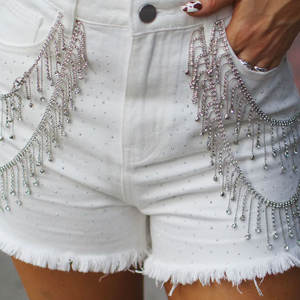 Shorts de Mezclilla para Mujer de Alta Calidad, Último Diseño, Logotipo Personalizado, Color Personalizado, Cintura Media, Ajustados, Transpirables, Ecológicos y Elásticos - Product Image 3