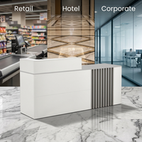 Comptoir de réception en bois moderne et luxueux, épaissi et amélioré, design écologique pour hôtels, supermarchés, bureaux et comptoirs de caisse