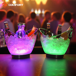 Secchiello per Ghiaccio a <span class=keywords><strong>LED</strong></span> in Plastica Ricaricabile con Logo Personalizzato Luminoso per Bar, Club, Birra, Vino, Drink e Ristoranti - Product Image 1