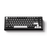 Teclado Mecánico de Aluminio de 82 Teclas, Totalmente Ensamblado, Desmontable Rápidamente, con Perilla, para Juegos RGB 5.0, para M1 V5, Negro y Plateado