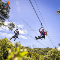 Tyrolienne d'aventure d'équipement extérieur professionnel de terrain de jeu dans des manèges de parc d'attractions de montagne