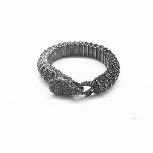 Pulsera de plata tibetana con forma de dragón de yunnique, joyería unisex, diseño geométrico con patrón animal, GZY-B0645 - Product Image 1