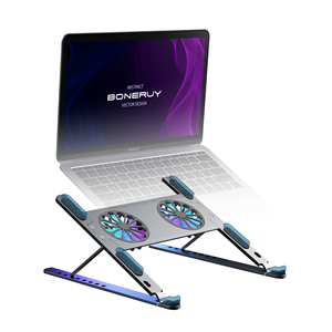 Support d'Ordinateur Portable Boneruy en Aluminium Pliable et <span class=keywords><strong>Réglable</strong></span> avec Ventilateurs de Refroidissement Détachables pour <span class=keywords><strong>Bureau</strong></span> - Product Image 5