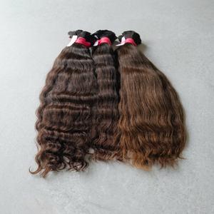 Extensiones de cabello rizado crudo de templo indio Cinta de cabello humano virgen de encaje HD de onda recta sedosa Fabricado suministrado India - Product Image 3