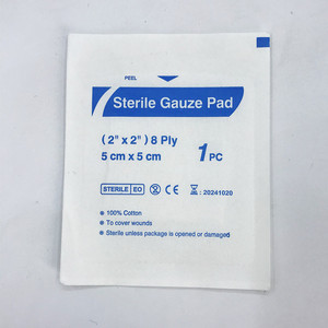 Compressa de Gasa Estéril 2x2 Pulgadas, 8 Capas, Algodón, para Apósitos de Heridas, Suministro de Primeros Auxilios - Product Image 1