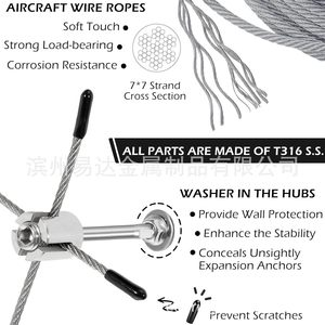 ACEMAKER Wire Trellis <b>System</b> 1/8 Dia 98 Ft Stainless Steel Plant Support Kit for Garden Fence Wall - Product Image 2