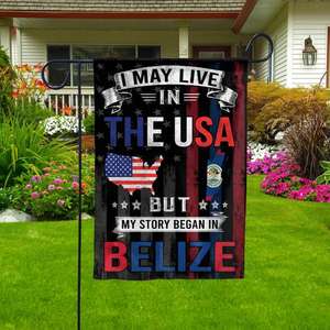 Drapeau de jardin extérieur Belize It's in My DNA, drôle et décoratif - Décoration de jardin festive pour la maison, 12x18 pouces - Product Image 5