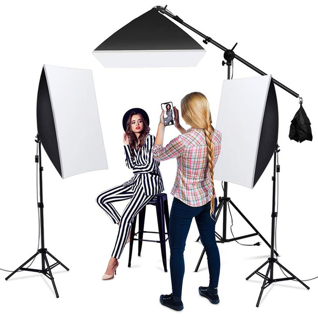 Yiscaxia 3Pack 200W Softbox Photography Lighting Kit Professional Studio Equipment for Portrait Product Shooting