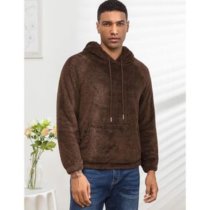FOXA Sweat à capuche doux pour homme, pull en sherpa, sweat-shirt chaud pour l'automne et l'hiver, pull moelleux à manches longues, décontracté - Product Image 2
