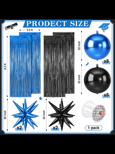 <span class=keywords><strong>Globos</strong></span> 4D Azules y Negros <span class=keywords><strong>de</strong></span> 22 Pulgadas con Flecos Metálicos <span class=keywords><strong>de</strong></span> Lentejuelas <span class=keywords><strong>para</strong></span> Decoración <span class=keywords><strong>de</strong></span> Fondo en <span class=keywords><strong>Cumpleaños</strong></span>, Aniversarios y Bodas <span class=keywords><strong>para</strong></span> Hombres - Product Image 2