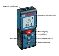 Télémètre laser portatif Bosch GLM 40, indice de protection IP54, garantie 1 an, design compact et robuste en plastique et métal, pour la construction et la maison