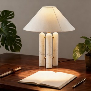 Lámpara de Mesa Moderna de Mármol, E27 LED, Luz Cálida, Control de Interruptor, para Estudio, Sala de Estar, Lámpara de Noche - Product Image 2