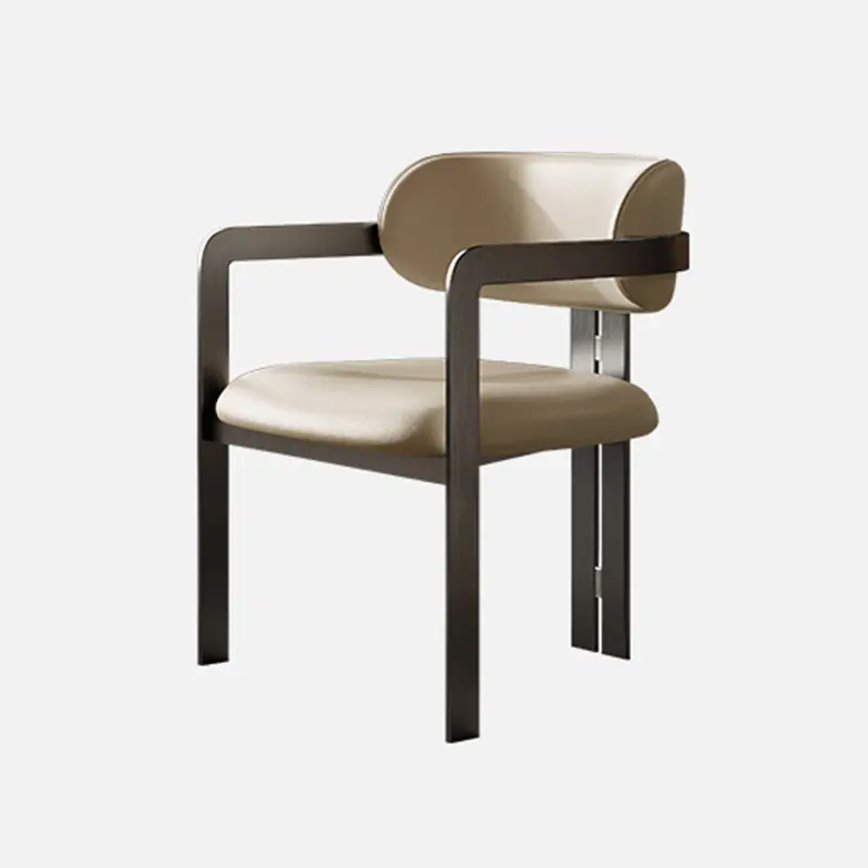כיסא סלון איטלקי פשוט מאוד עם משענת מאסטר כיסא פשוט מודרני שולחן תה אור כיסא ספר יוקרתי
