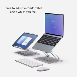 Support pour ordinateur portable en aluminium réglable avec ventilateurs de refroidissement, design ergonomique pliable et portable, prix de gros abordable, nouveau produit - Product Image 5