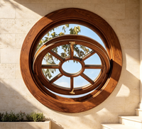 Fenêtre à battant ronde en aluminium personnalisable avec ouverture latérale et double vitrage en verre trempé pour la ventilation de la salle de bain