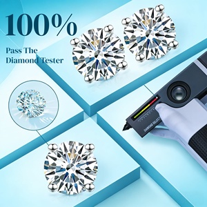 3mm-10mm Classic Mossanite Screw Back <b>Earrings</b> Luxury Jewelry 925 Sterling Silver VVS Moissanite Diamond Ear Stud for <b>Men</b> Women - Product Image 5