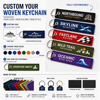 Porte-clés brodé personnalisé en tissu, étiquette double face avec logo, porte-clés tissé personnalisé pour voitures, motos et cadeaux aéronautiques