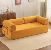 Zeitgenössisches Modulares Sofa-Set Klappbares Zweifach Nutzbares Kleines Stoffsofa-Bett mit Abnehmbarem Bezug für Wohnzimmer
