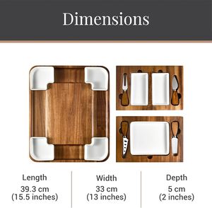 Ensemble <span class=keywords><strong>de</strong></span> planches à <span class=keywords><strong>fromage</strong></span> en acacia amélioré, ensemble <span class=keywords><strong>de</strong></span> charcuterie <span class=keywords><strong>de</strong></span> forme carrée, <span class=keywords><strong>plateau</strong></span> à <span class=keywords><strong>fromage</strong></span> grand format - Product Image 5