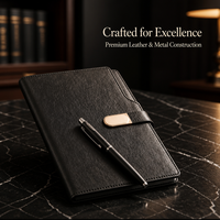 Coffret Cadeau d'Affaires Réutilisable avec Carnet A5 à Couverture Rigide, Stylo Chromé et Gobelet Isotherme pour Cérémonie de Remise des Prix - Livraison Rapide, En Stock