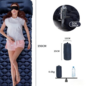 Colchón <span class=keywords><strong>Inflable</strong></span> Ligero para Camping con Válvula de Aire Unidireccional, Colchoneta Portátil con Almohada para Tienda de Campaña y Senderismo - Product Image 2