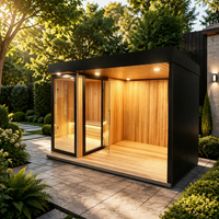 Sauna de Luxe Personnalisé en Bois Massif avec Douche Extérieure Intégrée, Spa Moderne pour Villa, Sauna en Bois Massif, Bain de Vapeur Humide et Baignoire de Glace