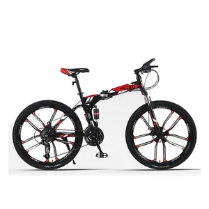 Toptan 21/24/27-speed mtb bisiklet tam süspansiyon karbon çelik çerçeve 26 inç yetişkin katlanır dağ bisikleti satış