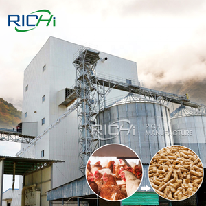 RICHI <strong>Chicken</strong> <strong>Feed</strong> Pellet Machine Factory CE Certified 8-10t/h Animal <strong>Feed</strong> Production Plant For Livestock Poultry - Product Image 1