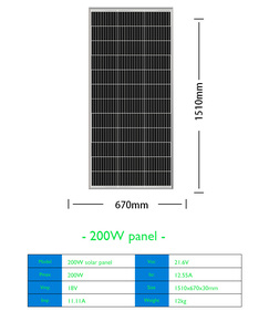 Venta al por mayor: Panel solar monocristalino de 200 vatios, de media celda, fotovoltaico, con marco de vidrio y aluminio, de grado industrial, en stock. - Product Image 3