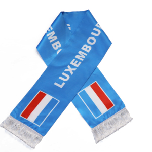 Écharpe Drapeau du <span class=keywords><strong>LUXEMBOURG</strong></span> en Gros, Produits Personnalisés pour Supporters de Football, Écharpe Drapeau National, Écharpes à Pompons, Châle - Product Image 1