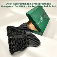 Coussin de selle respirant antidérapant en silicone alvéolé, version coffret cadeau, protection dorsale absorbant les chocs pour cheval