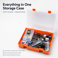 Kit Pemula ESP32, Papan Pengembangan ESP32, Kit Pembelajaran STEM Edukatif, Set Modul Sensor, Breadboard, Layar LCD, MicroPython