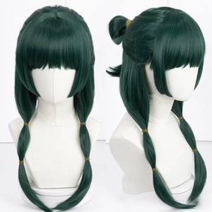 薬屋の少女のささやき猫、コスプレウィッグ、ダークグリーンの模擬頭皮、虎口クリップ、契約オファー - Product Image 2