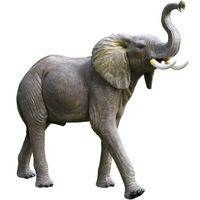 Statue d'éléphant vif en fibre de verre, 1 pièce, décoration d'extérieur en résine de haute qualité pour la décoration de jardin