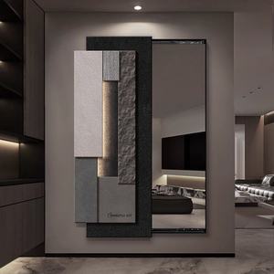 Miroir mural escamotable intégral de luxe avec effet de peinture décorative, motif papillon, pour entrée et dressing - Product Image 6