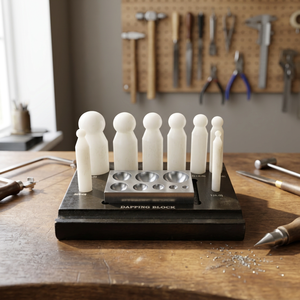 Ensemble de poinçons en nylon Delrin avec bloc en acier et support en bois pour outils de formage de bijoux en métal | GS622B - Product Image 3