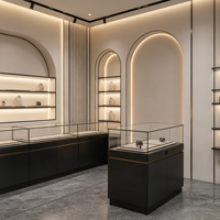 Armoire en verre moderne et durable personnalisée de haute qualité Éclairage LED Matériau en aluminium Comptoir de bijoux Exposition de magasins de détail