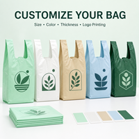 Sacs de courses réutilisables en PBAT PLA biodégradable personnalisés avec impression de logo pour les supermarchés et la vente en gros