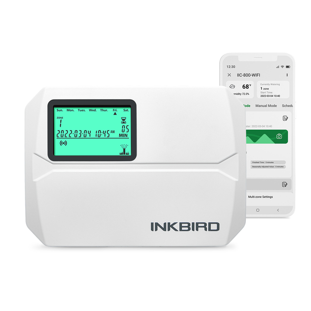 INKBIRD IIC-800-WIFI Smart Sprinkler Controller, Smart Water Irrigation System Controllers with Free App Monitoring