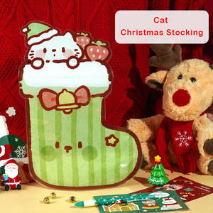 Sacs refermables en forme de chaussette de Noël personnalisés, sacs en plastique réutilisables pour emballer des biscuits, des bonbons, des friandises, des cadeaux alimentaires - Product Image 6