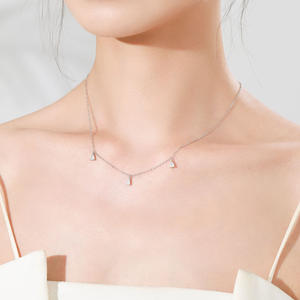 S925 Sterling Silver Pear-Shaped Tassel Teardrop Pendant <b>Necklace</b> Anniversary Gift for Women - Product Image 5