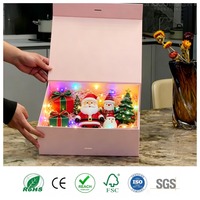 Coffret cadeau personnalisé, boîte magnétique pliable, boîte en carton ondulé rose avec ruban pour cosmétiques