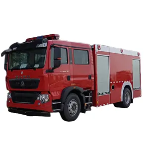 2 axle 6tires red howo new cheap fire engine for hot sale